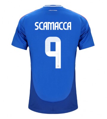 Italien Gianluca Scamacca #9 Replika Hjemmebanetrøje EM 2024 Kortærmet